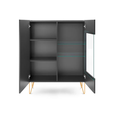 Witryna Ballada z przeszklonym frontem 97x122 cm w stylu glamour – zdjęcie 4
