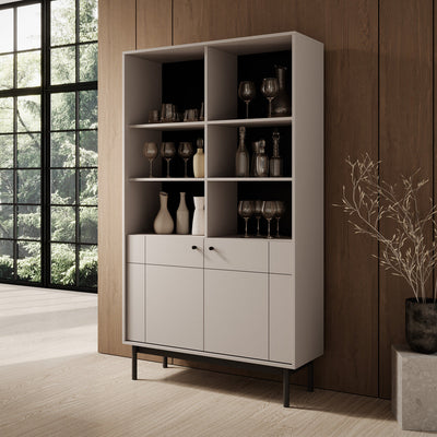 Sabi Display Cabinet 104x185 cm, Japandi Style – in a room setting