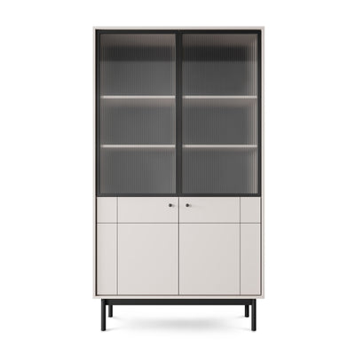 Witryna Sabi przeszklona 104x185 cm w stylu japandi – zdjęcie 3