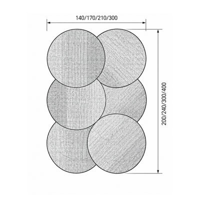 Tapis Berri avec un motif circulaire en dégradé de style moderne - dessin avec dimensions