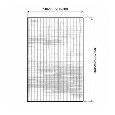 Tapis Gamino tissé en Tencel avec un motif à carreaux à deux niveaux, de style moderne - dessin avec dimensions