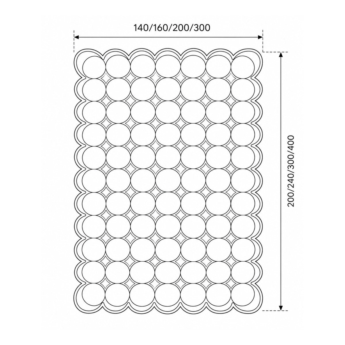 Tapis Pelli avec un motif géométrique en relief de style glamour - dessin avec dimensions