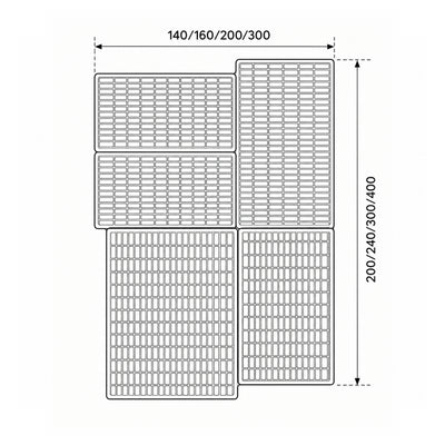 Tapis Shorin avec un motif géométrique inspiré du style japandi - dessin avec dimensions