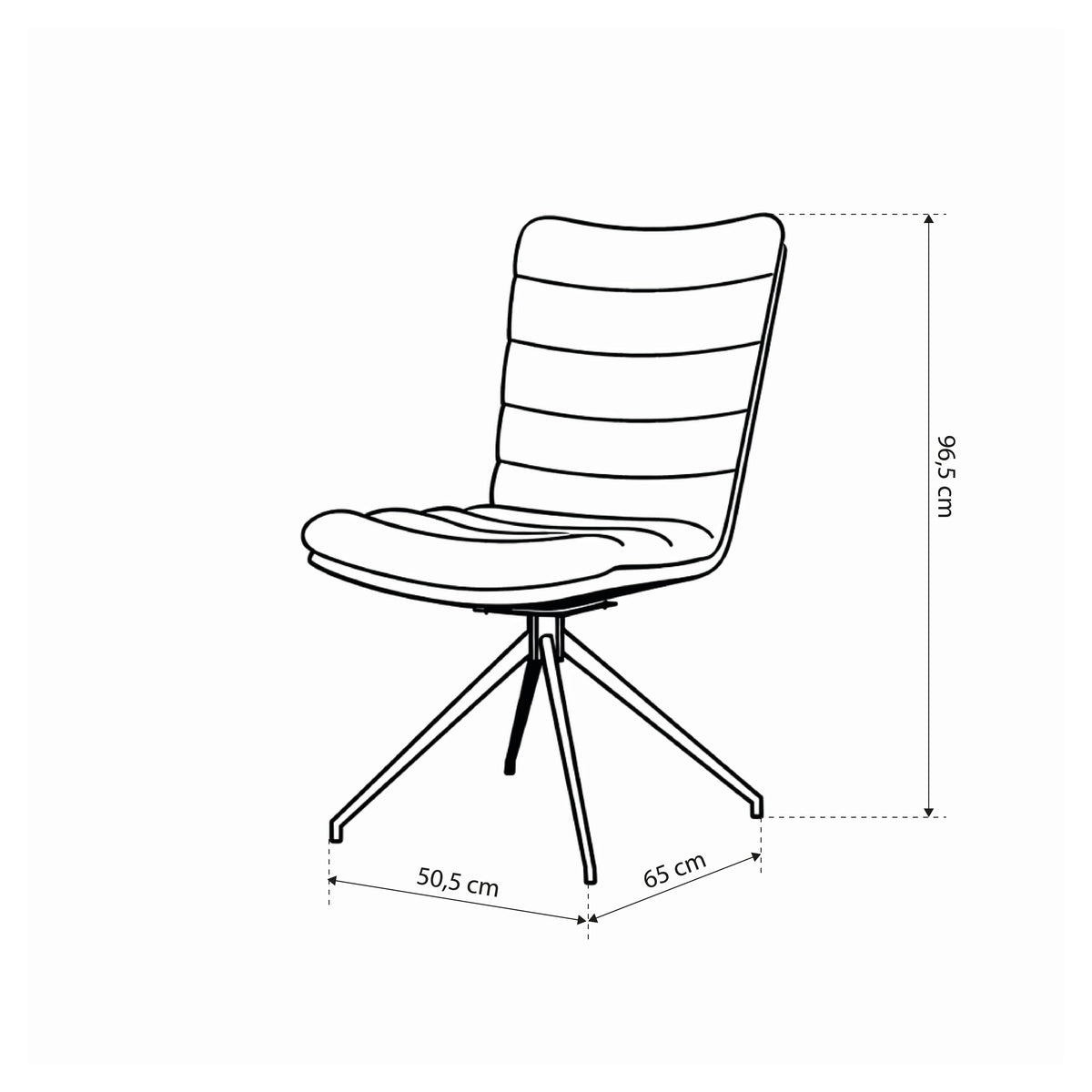 Ondris Set of Two Swivel Chairs, Modern Style – dimensions drawing