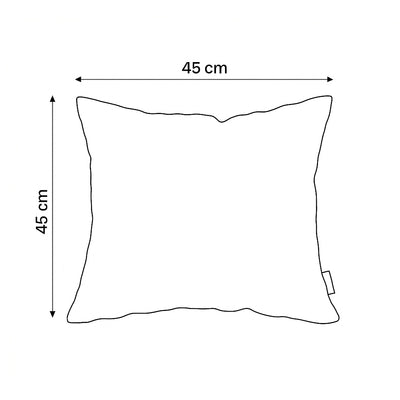 Lamb Decorative Cushion 45x45 cm, Scandinavian and Japandi Style, Coral Fabric – dimensions drawing