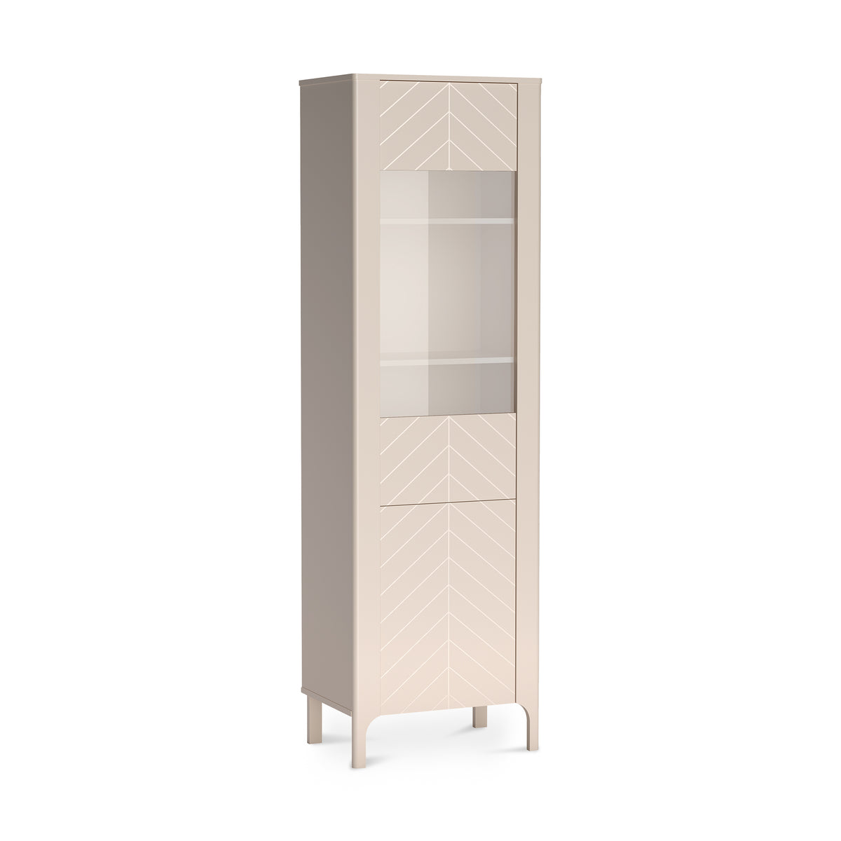 Vitrine haute EKLIPSO 60x197 avec vitrage de style moderne, coloris Cachemire - photo principale | Pillovely