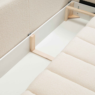 Baloa 3 Seater Sofa Bed 144x200, Scandinavian Style – close-up of details and texture