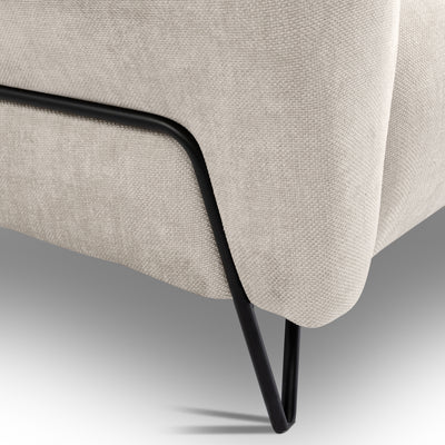 Nellia 3 Seater Sofa for Living Room, Soft Style, Storm Fabric – close-up of details and texture