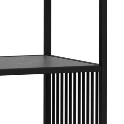 Regał Cella 120x83 z efektem czarnego marmuru w stylu nowoczesnym – zbliżenie na detale i fakturę