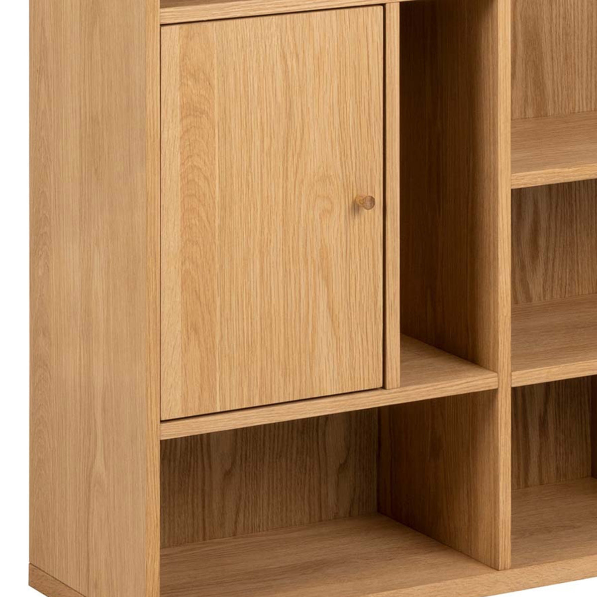Regał Asymo do salonu 90x180 w stylu japandi – zbliżenie na detale i fakturę