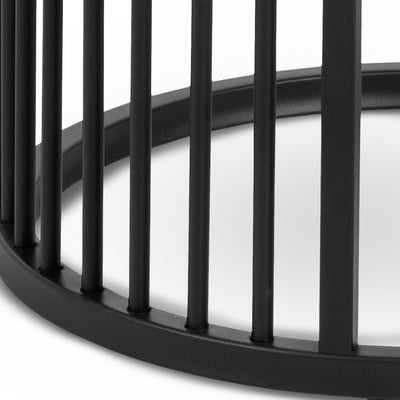 Cella Round Bedside Table with a Black Marble Effect, Modern Style – close-up of details and texture