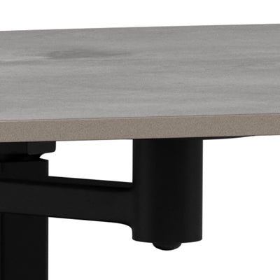 Stolik kawowy Dualis z obrotowym blatem 128 × 40 cm w stylu loftowym – zbliżenie na detale i fakturę