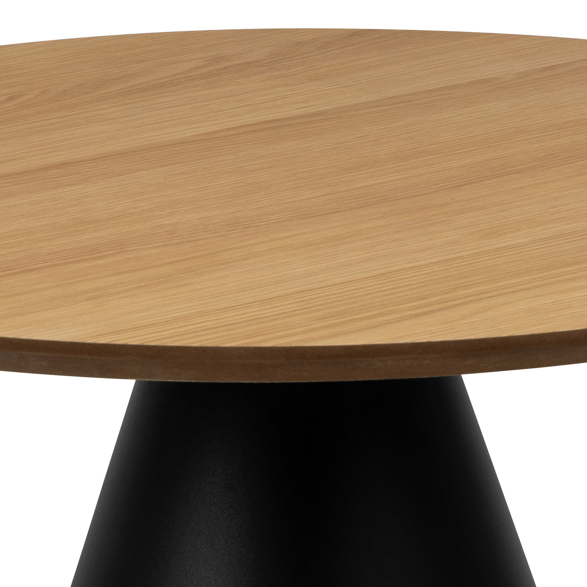 Okrągły stolik kawowy Talin o średnicy 65 cm w stylu soft loft – zbliżenie na detale i fakturę
