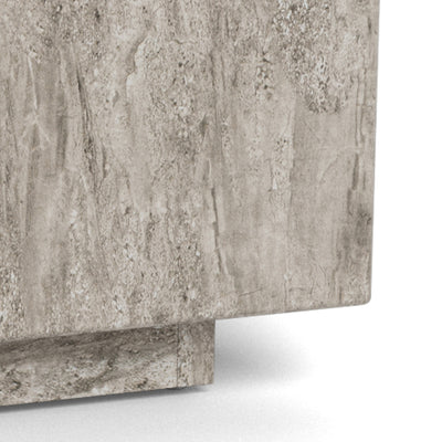 Ensemble de 2 tables basses à effet pierre au style moderne - modèle Segmento - gros plan sur les détails et la texture