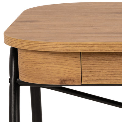 Bureau Astel 120x60 à deux tiroirs, de style moderne - gros plan sur les détails et la texture